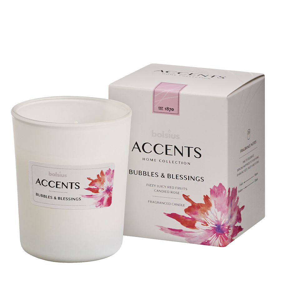 Bolsius Geurglas Accents Bubbles & Blessings 92/76mm
